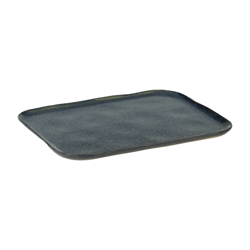 Assiette rectangulaire 32 x 23 cm bleu gris Merci N°1 - Serax - The Cool Republic