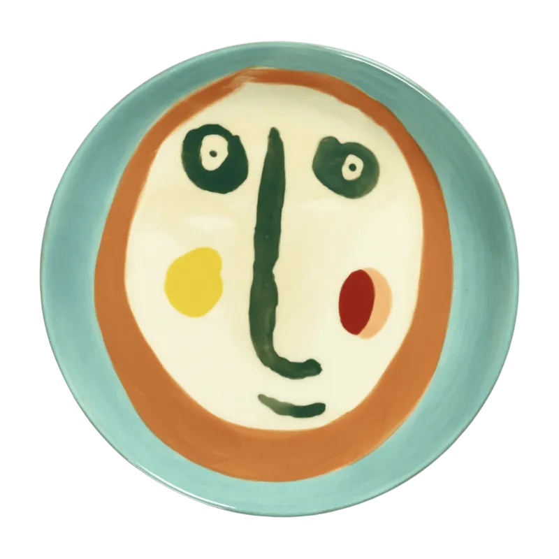 Assiette turquoise Face 16 cm Feast - Serax - The Cool Republic