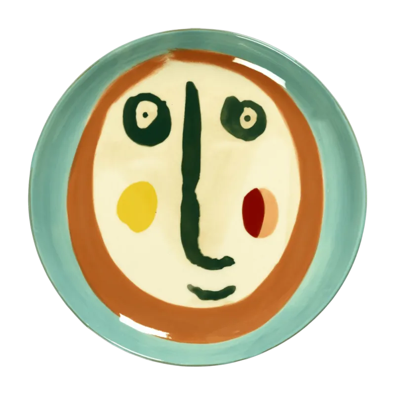 Assiette turquoise Face 19 cm Feast - Serax - The Cool Republic