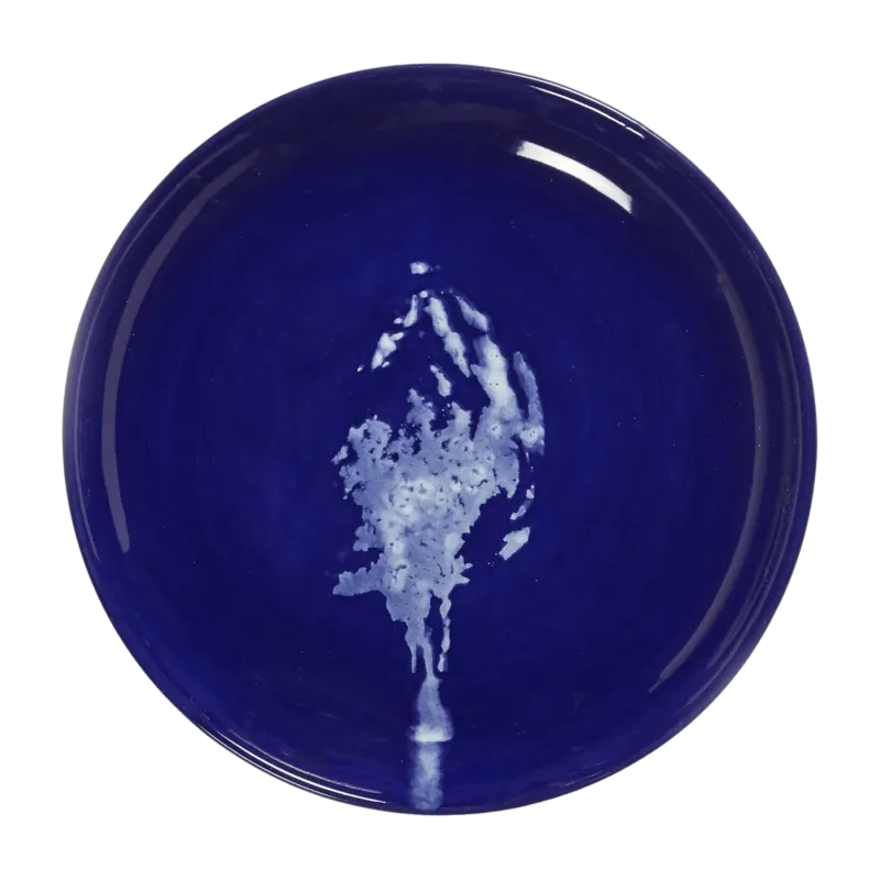 Assiette XS bleu avec artichaut blanc Feast - Serax - The Cool Republic