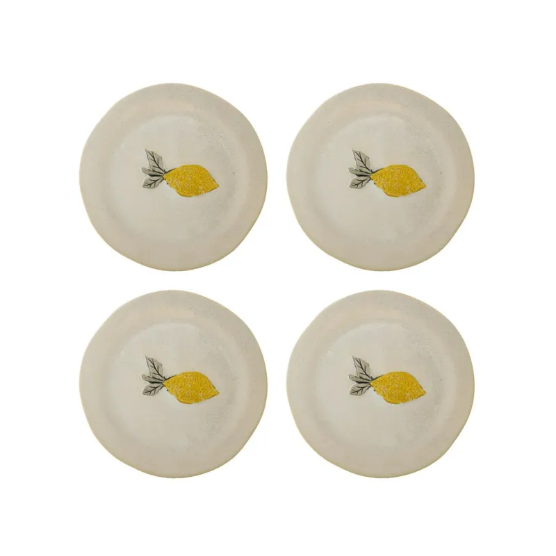 Assiettes en grès beige 21x2cm Hadden - Bloomingville - The Cool Republic