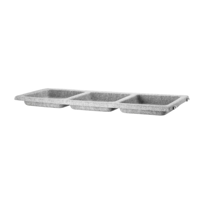 Bac de rangement en feutrine gris clair 78 x 30 cm - String furniture - The Cool Republic