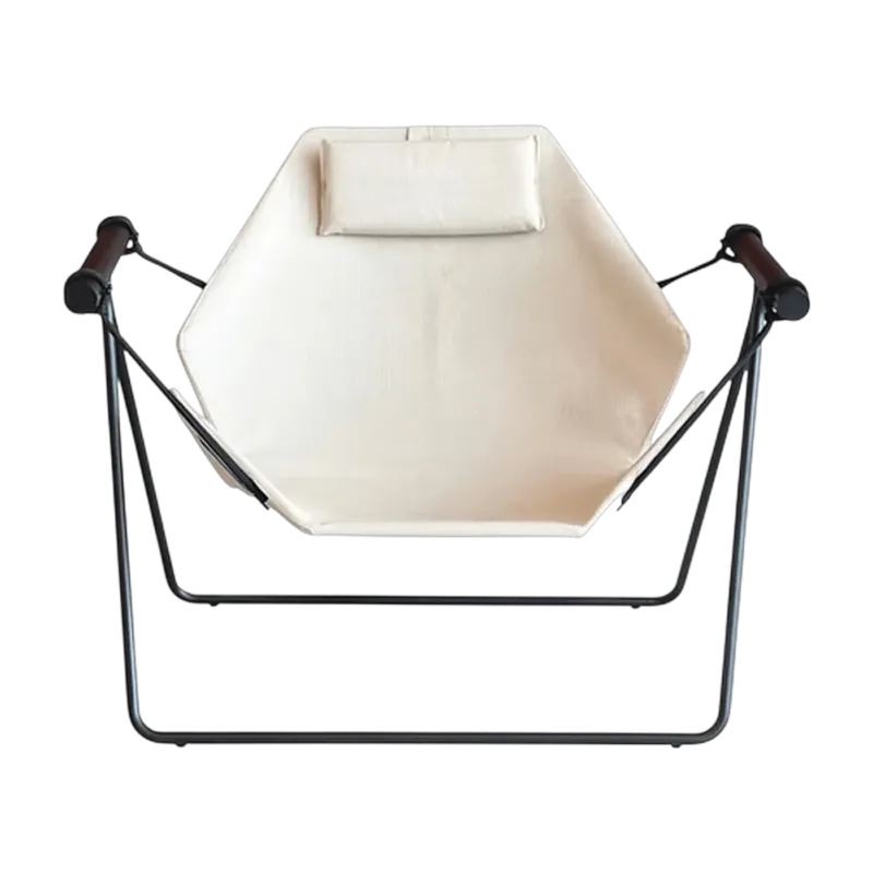Balancelle en inox noir et tissu écru 95x110x78cm Hamaka - Airborne - The Cool Republic
