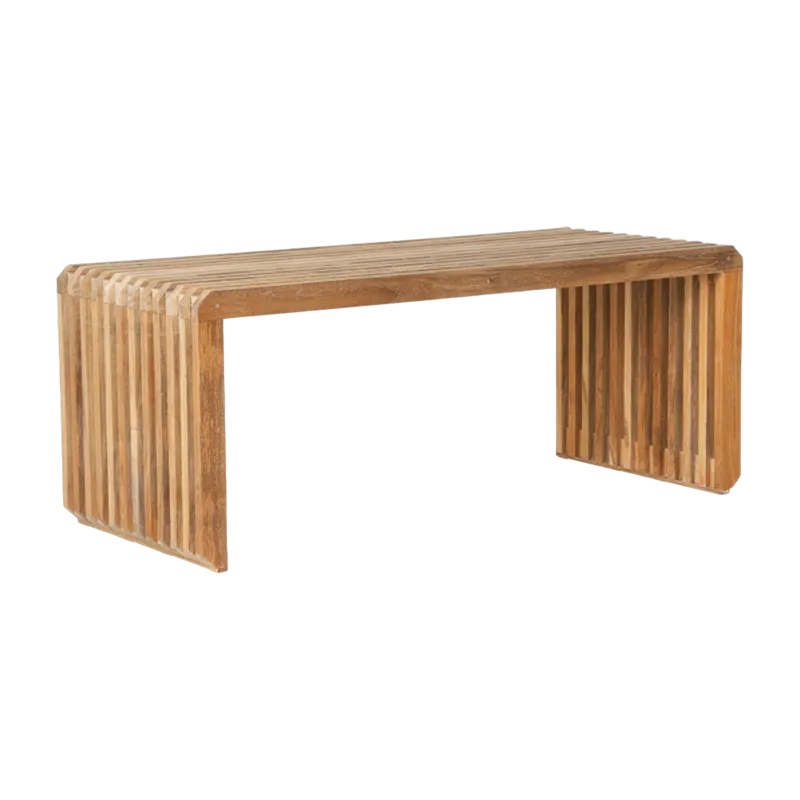 Banc à lattes en bois de teck 96 cm - HKliving - The Cool Republic