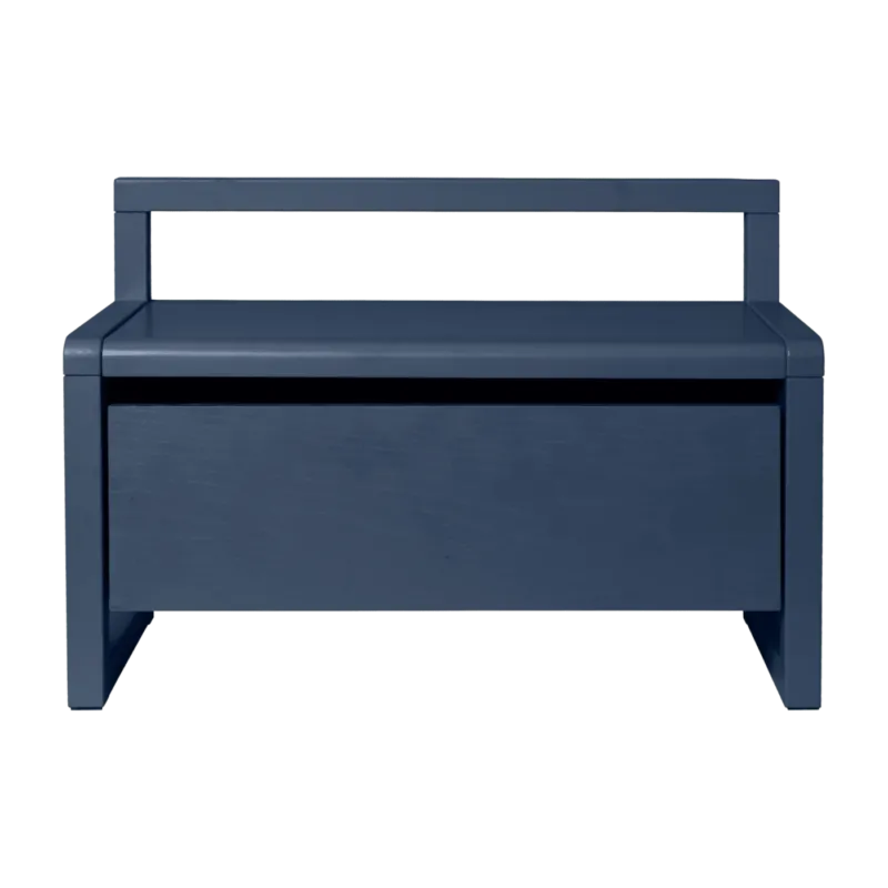 Banc avec coffre en placage de frêne bleu foncé 60x30x41,2cm - Ferm living - The Cool Republic