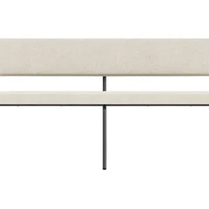 Banc avec dossier 2 places en acier noir et tissu beige naturel Monday - Fest Amsterdam - The Cool Republic
