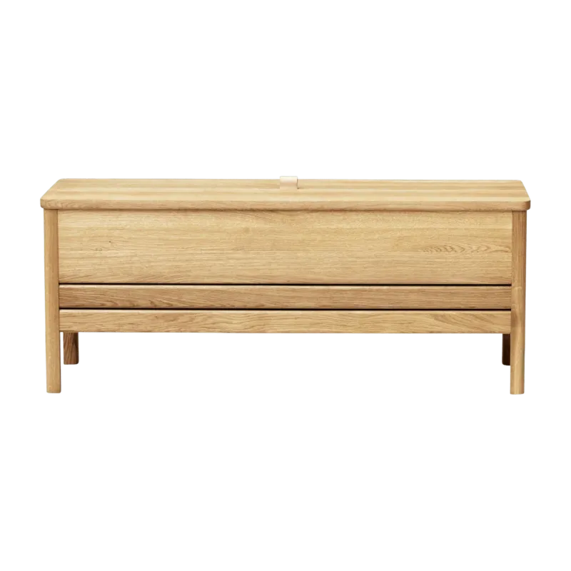 Banc avec rangement en chêne huilé blanc 111 cm A Line - Form & Refine - The Cool Republic