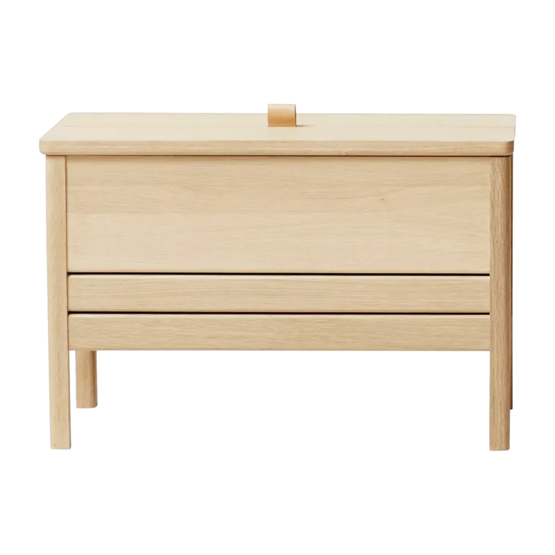 Banc avec rangement en chêne huilé blanc 68 cm A Line - Form & Refine - The Cool Republic