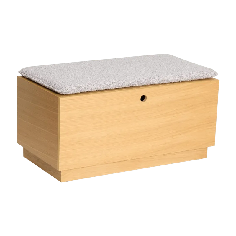 Banc avec tiroir en bois de chêne naturel 90x47x45cm Alcove - Hübsch - The Cool Republic