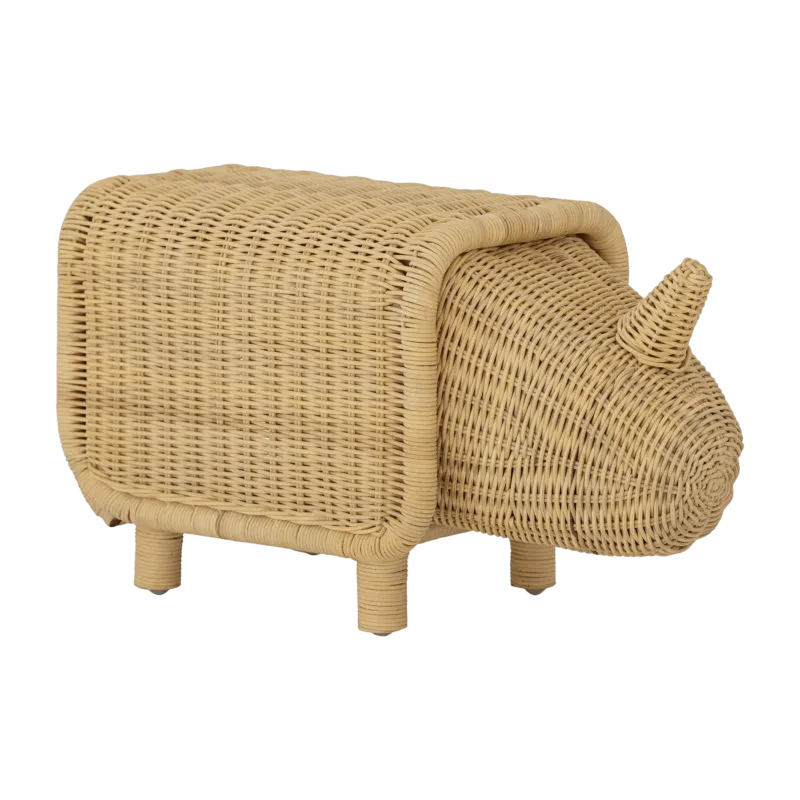 Banc coffre rhinocéros en rotin Soffe - Bloomingville Mini - The Cool Republic