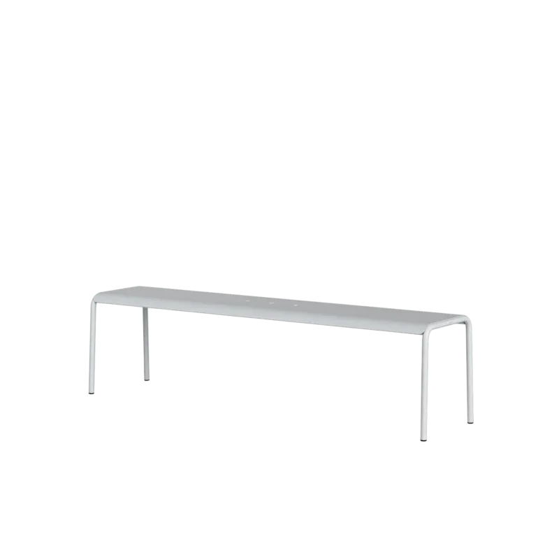 Banc de jardin en acier thermolaqué inoxydable gris craie 170x42x45cm Panorama - TIPTOE - The Cool Republic