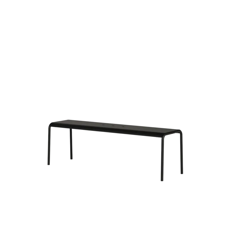 Banc de jardin en acier thermolaqué inoxydable noir 140x42x45cm Panorama - TIPTOE - The Cool Republic