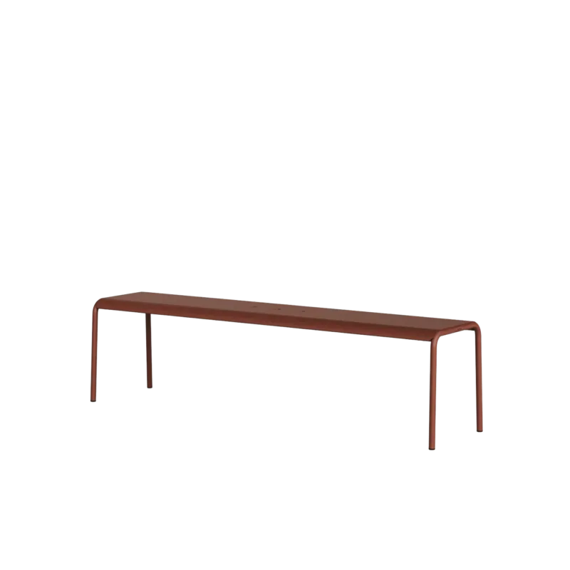 Banc de jardin en acier thermolaqué inoxydable rouge brique 170x42x45cm Panorama - TIPTOE - The Cool Republic