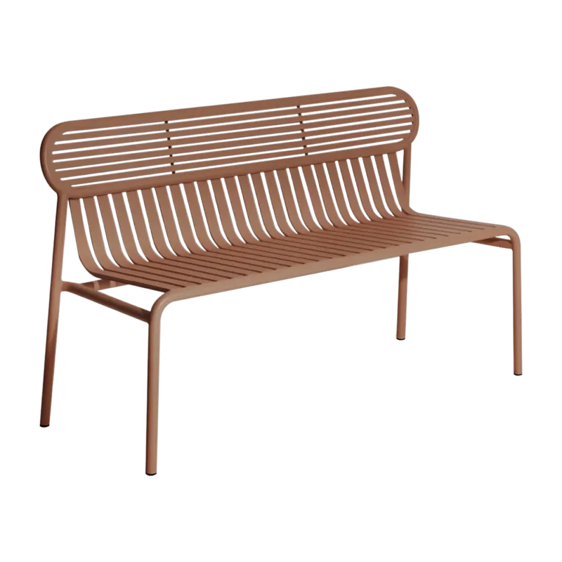 Banc de jardin en aluminium terracotta Week-End - Petite Friture - The Cool Republic