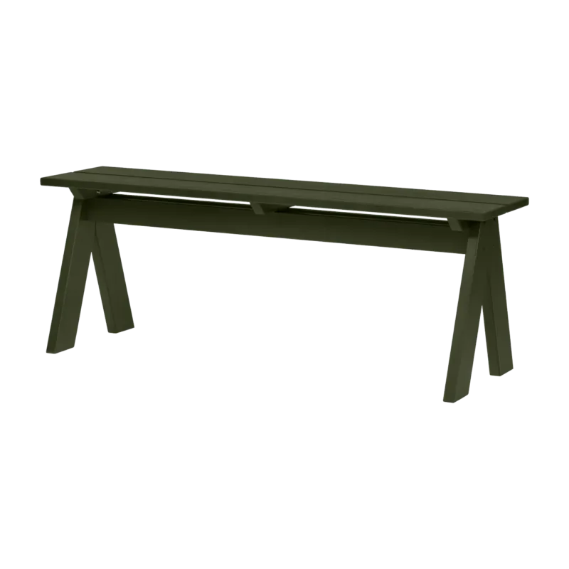 Banc de jardin en bois de pin massif vert forêt 120x40x44cm Navo - noo.ma - The Cool Republic