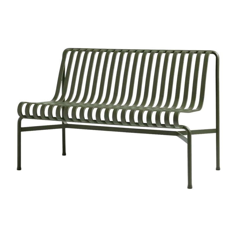 Banc de jardin sans accoudoirs en métal olive Palissade - HAY - The Cool Republic
