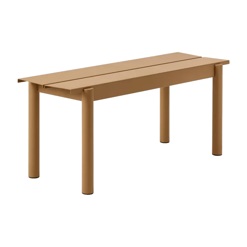 Banc d'extérieur en acier orange 110 x 34 cm Linear - Muuto - The Cool Republic
