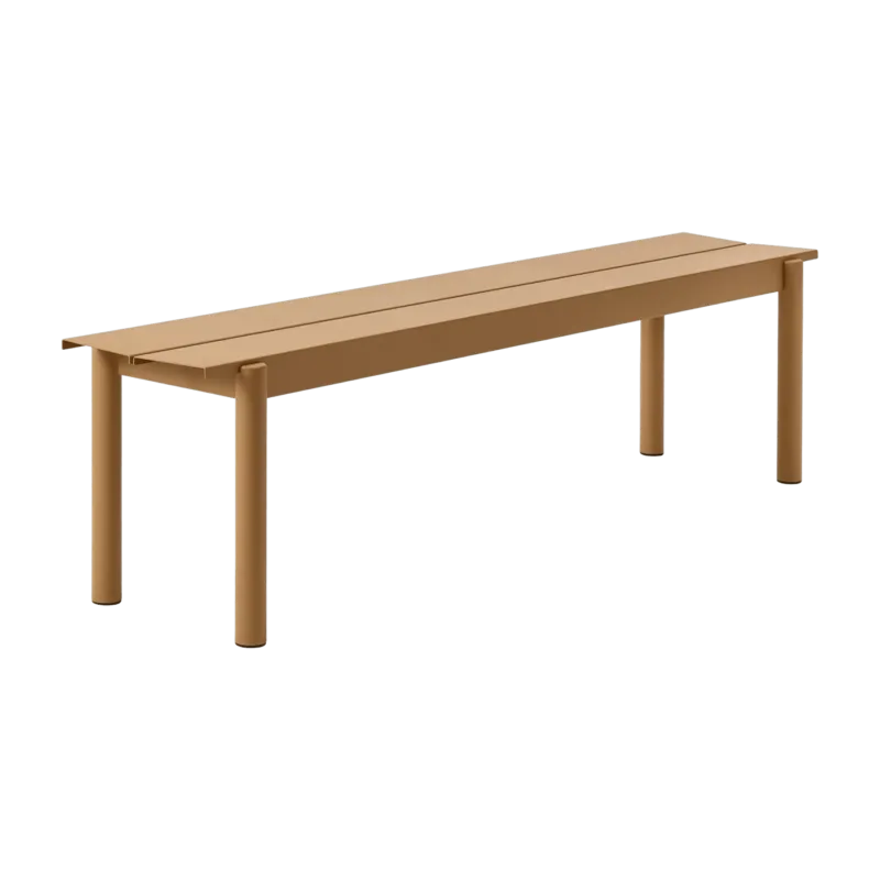 Banc d'extérieur en acier orange 170 x 34 cm Linear - Muuto - The Cool Republic