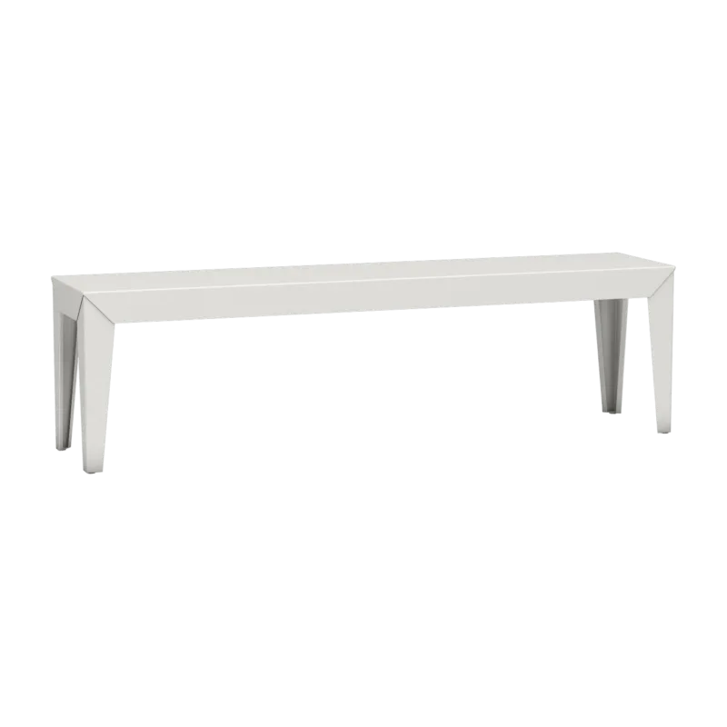 Banc en acier mat blanc 160 cm Zef - Matière Grise - The Cool Republic