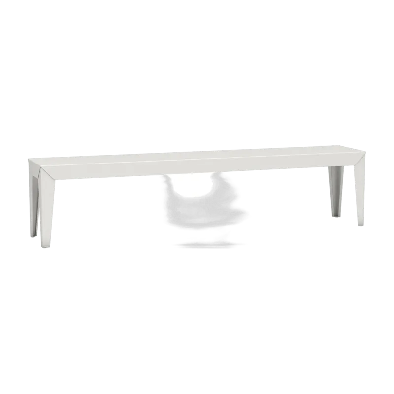 Banc en acier mat blanc 195 cm Zef - Matière Grise - The Cool Republic