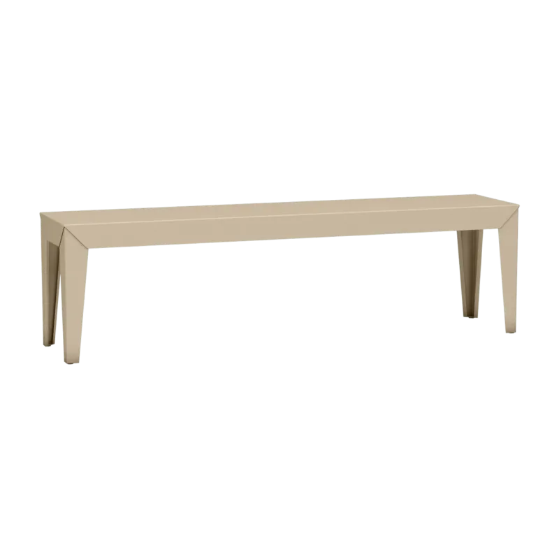 Banc en acier mat crème 160 cm Zef - Matière Grise - The Cool Republic
