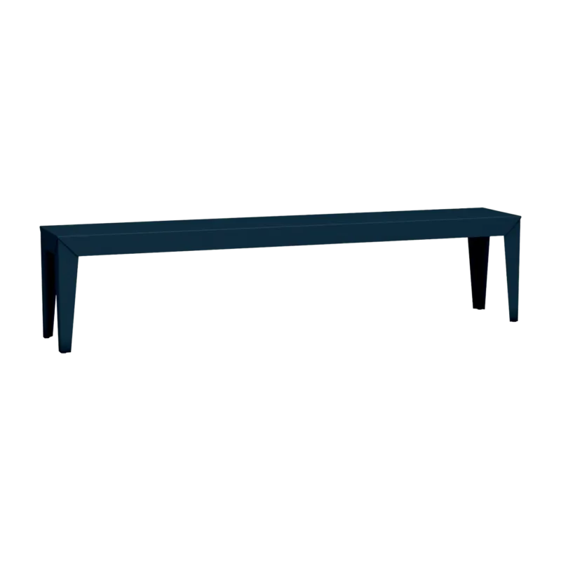 Banc en acier mat denim 195 cm Zef - Matière Grise - The Cool Republic