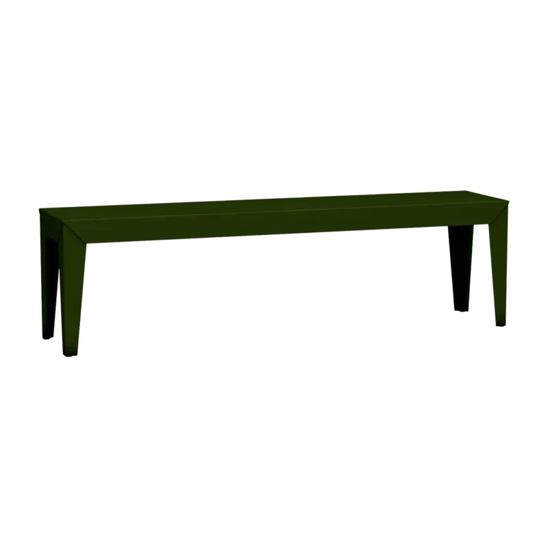 Banc en acier mat kaki 160 cm Zef - Matière Grise - The Cool Republic