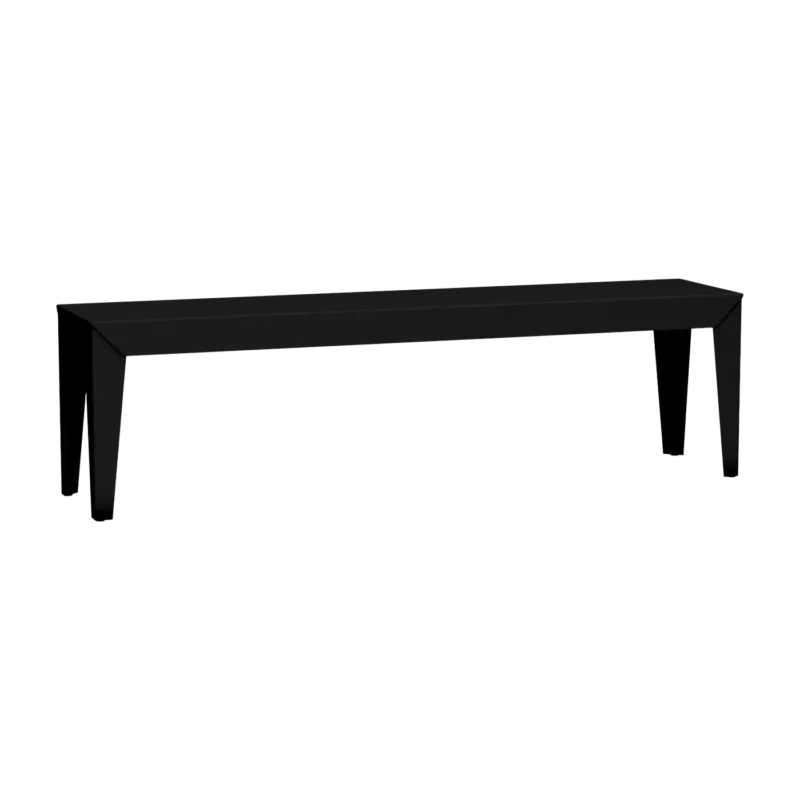 Banc en acier mat noir mat 160 cm Zef - Matière Grise - The Cool Republic