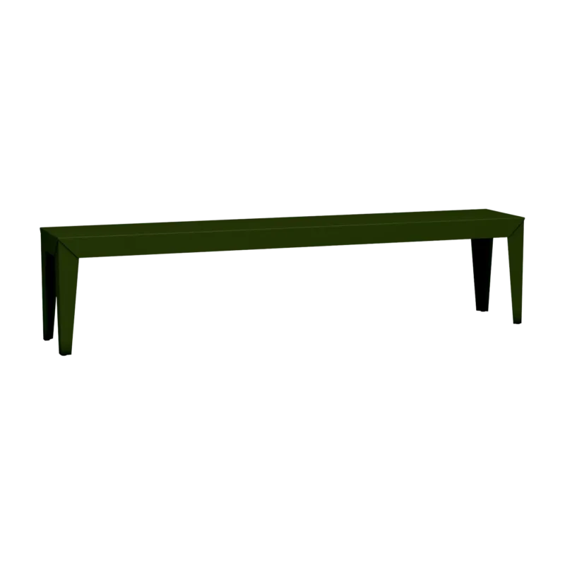 Banc en acier mat olive 195 cm Zef - Matière Grise - The Cool Republic