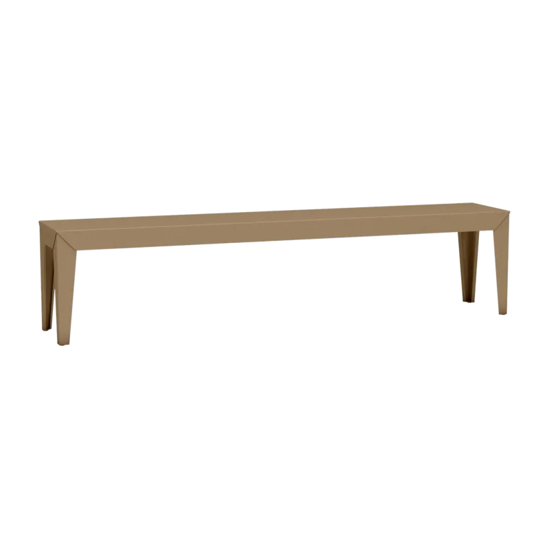 Banc en acier mat sable 195 cm Zef - Matière Grise - The Cool Republic