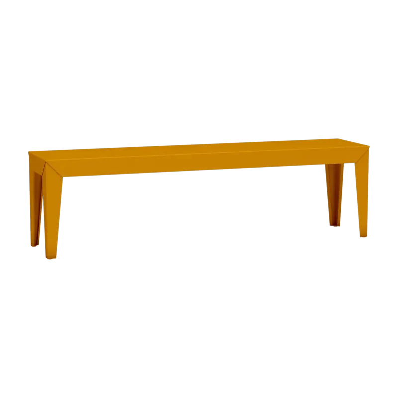 Banc en acier mat safran 160 cm Zef - Matière Grise - The Cool Republic