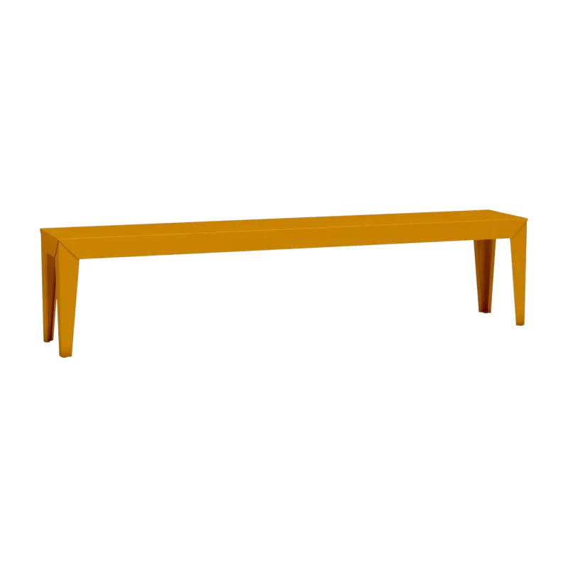 Banc en acier mat safran 195 cm Zef - Matière Grise - The Cool Republic
