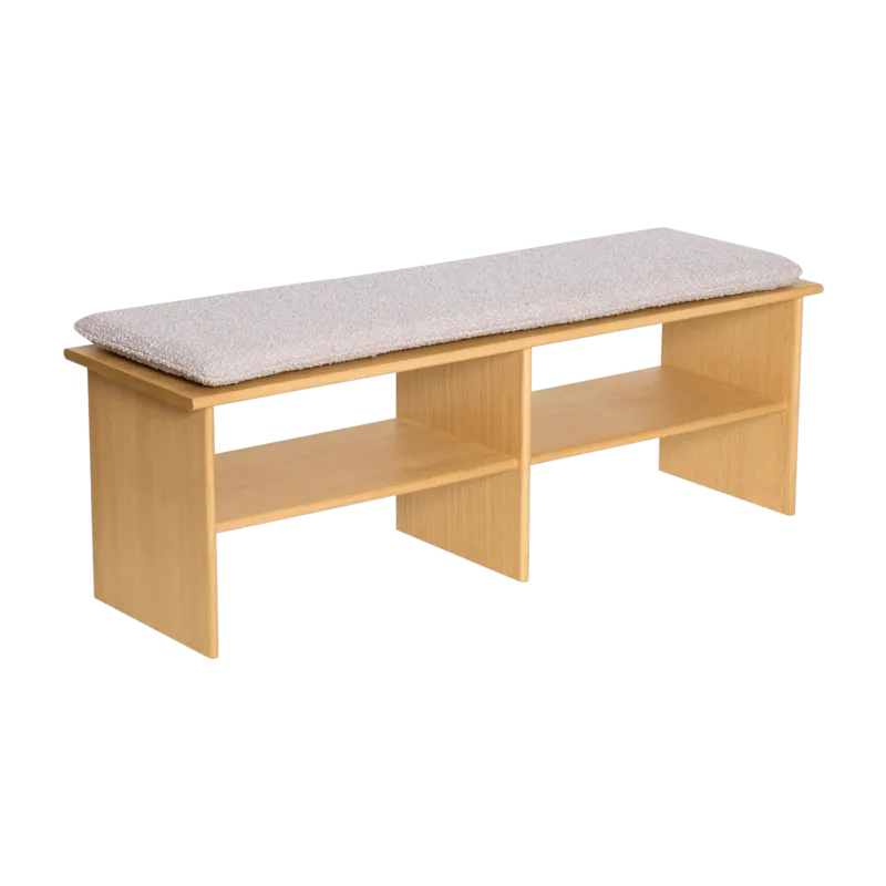 Banc en bois de chêne 132x40x47cm Layer - Hübsch - The Cool Republic