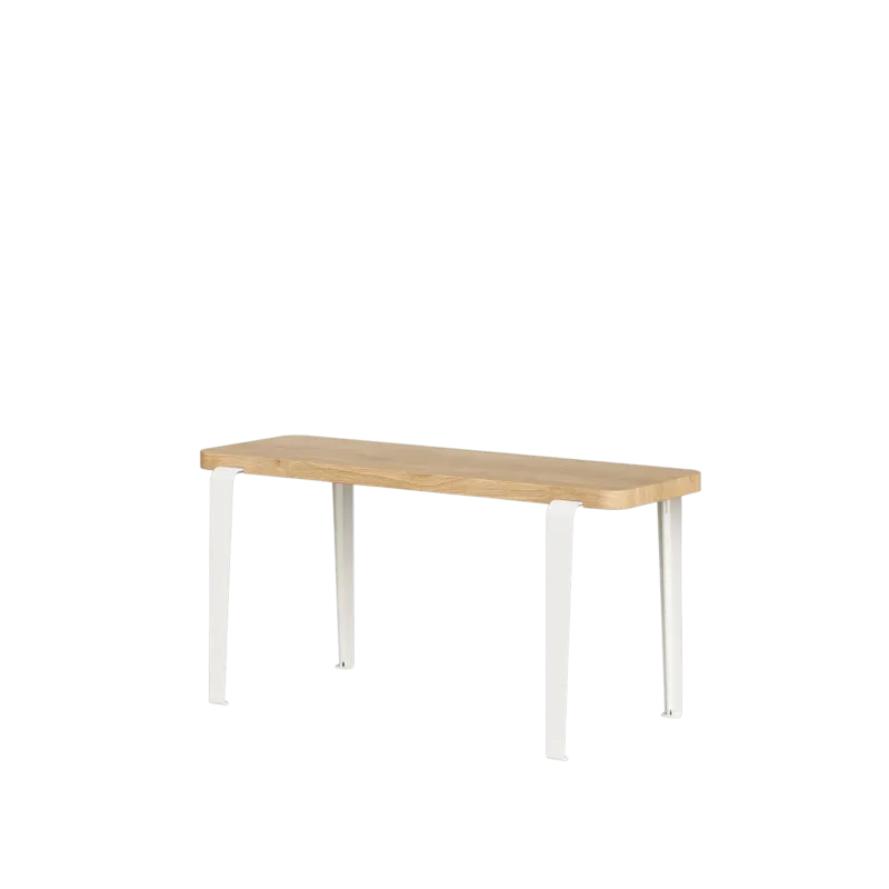 Banc en chêne et acier blanc crème 90x30cm Lou - TIPTOE - The Cool Republic