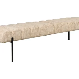 Banc en tissu beige et acier noir 160 x 41,5 x 45 cm Varen - The Cool Republic - The Cool Republic