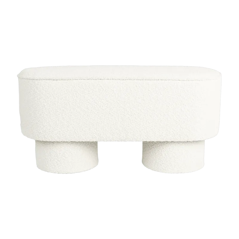Banc en tissu blanc 93x35x44,5cm Lumo - The Cool Republic - The Cool Republic