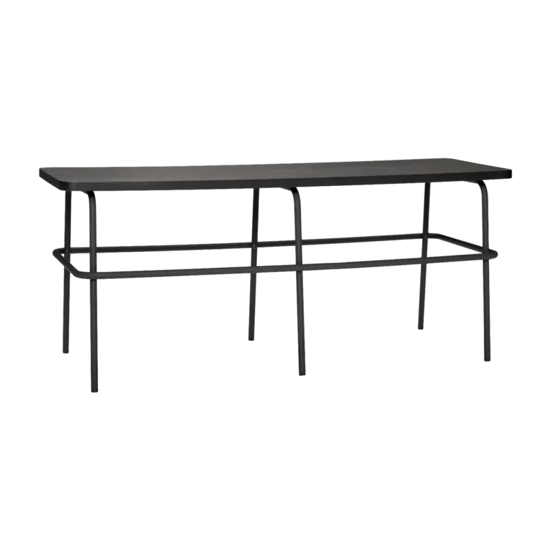 Banc noir en bois de frêne et métal - Hübsch - The Cool Republic