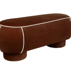 Banc ovale rétro en tissu rouge 121x44cm Luma - The Cool Republic - The Cool Republic