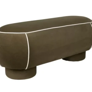 Banc ovale rétro en tissu vert 121x44cm Luma - The Cool Republic - The Cool Republic