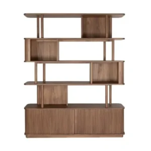 Bibliothèque en bois de noyer 35x160x195cm Barbier - Zuiver - The Cool Republic