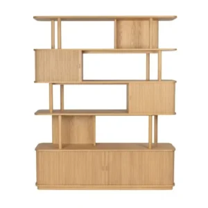Bibliothèque en bois naturel 35x160x195cm Barbier - Zuiver - The Cool Republic
