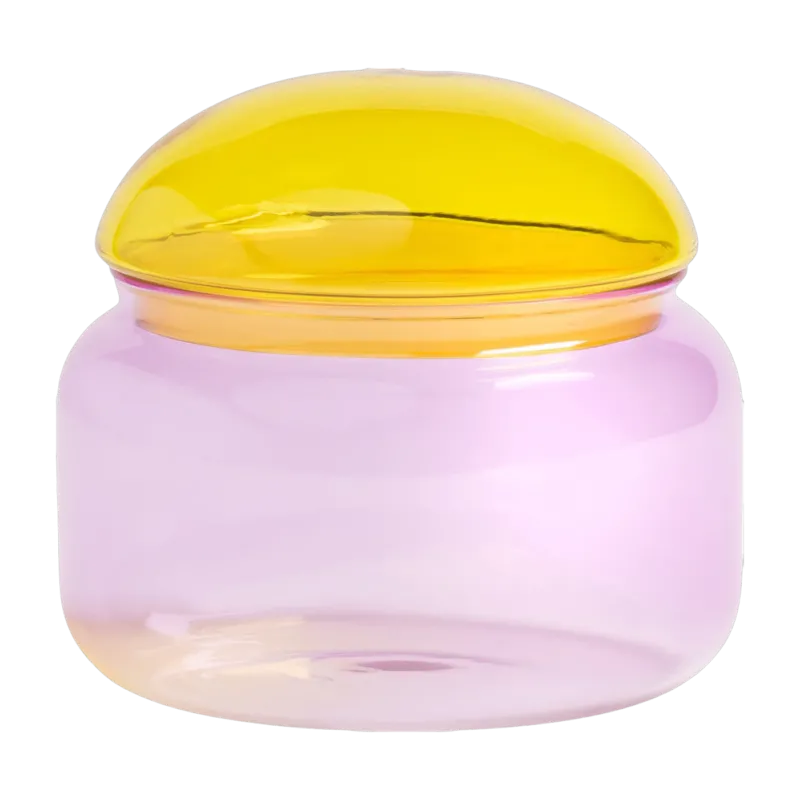Bocal en verre rose 13,5 cm Puffy - &Klevering - The Cool Republic