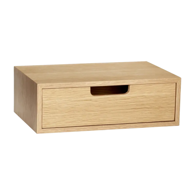 Boîte de rangement avec tiroir en chêne naturel - Hübsch - The Cool Republic