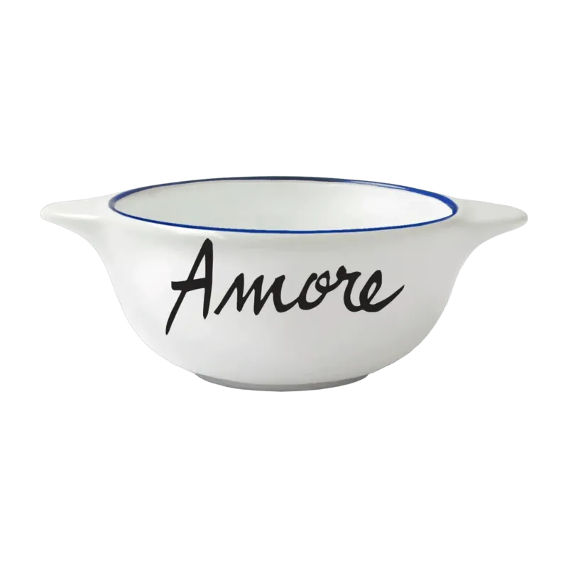 Bol breton en faïence blanche Amore - Pied de poule - The Cool Republic