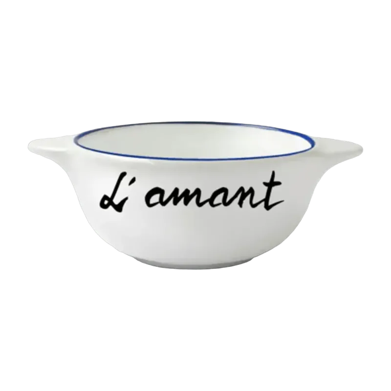Bol breton en faïence blanche L'amant - Pied de poule - The Cool Republic