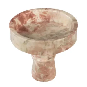 Bol sur pied en marbre rose en blanc 20cm Calista - Versmissen - The Cool Republic