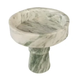 Bol sur pied en marbre vert en blanc 20cm Calista - Versmissen - The Cool Republic