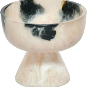 Bol sur pied enrésine noir et crème 15x13cm Rih - Versmissen - The Cool Republic