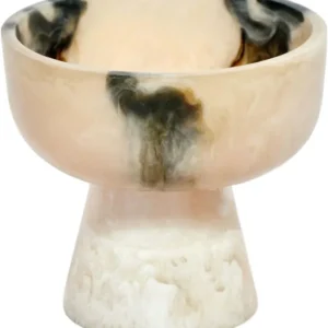 Bol sur pied enrésine noir et crème 20x18cm Rih - Versmissen - The Cool Republic