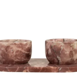 Bols et plateau en marbre rose 23x12x6,5cm Coletta - Versmissen - The Cool Republic